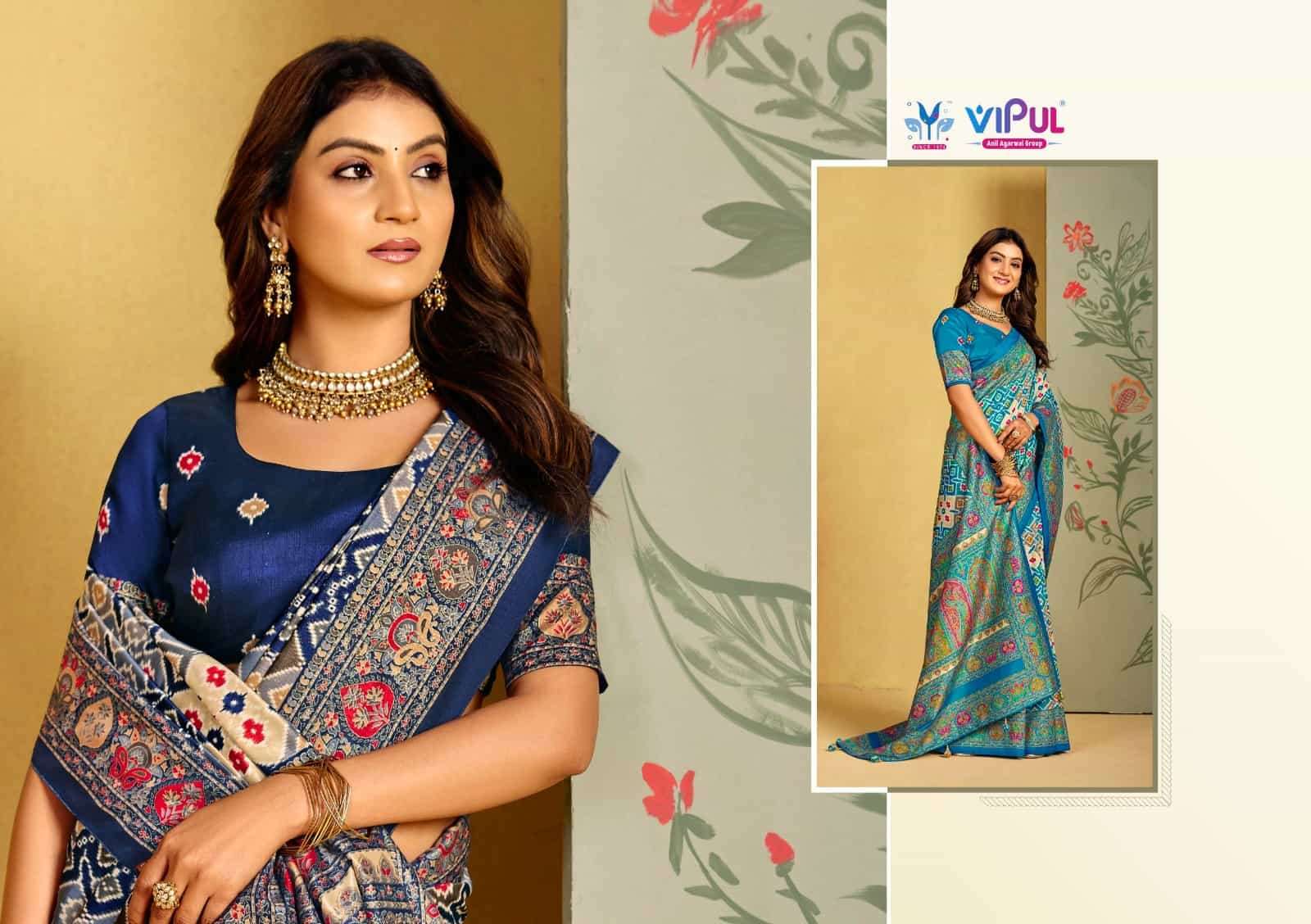 Vipul Fashion Ivory Silk Vol 16 Soft Silk Saree - Amrah Wholesale