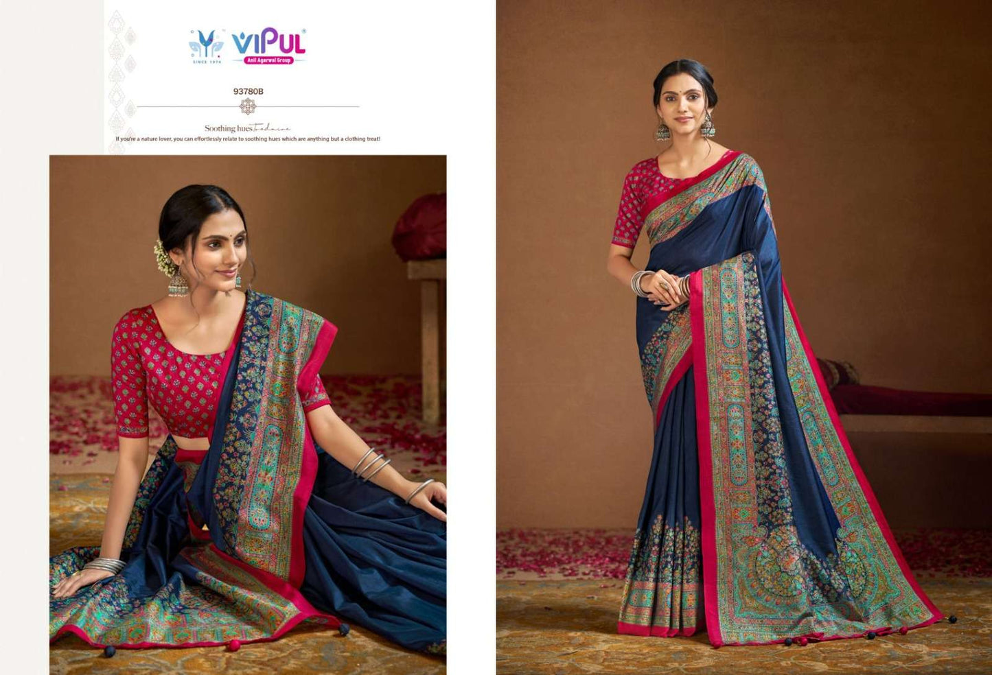 Vipul Fashion Ivory Silk Vol 17 Soft Silk Saree - Amrah Wholesale