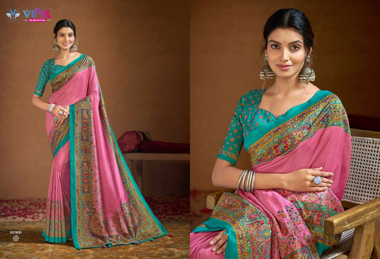 Vipul Fashion Ivory Silk Vol 17 Soft Silk Saree - Amrah Wholesale