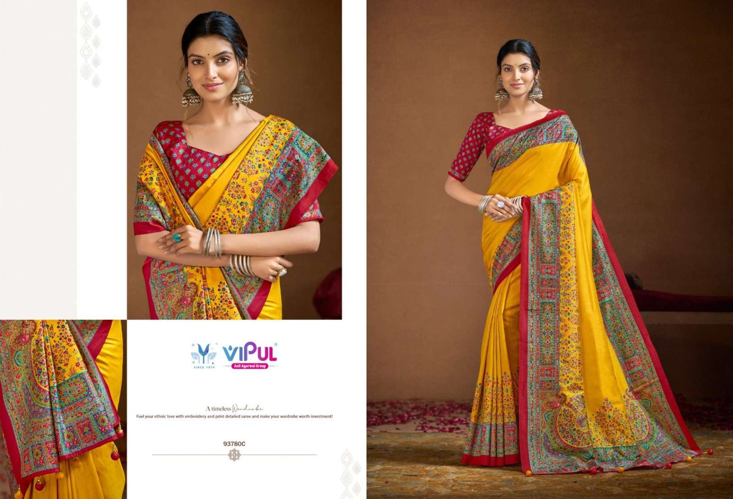 Vipul Fashion Ivory Silk Vol 17 Soft Silk Saree - Amrah Wholesale