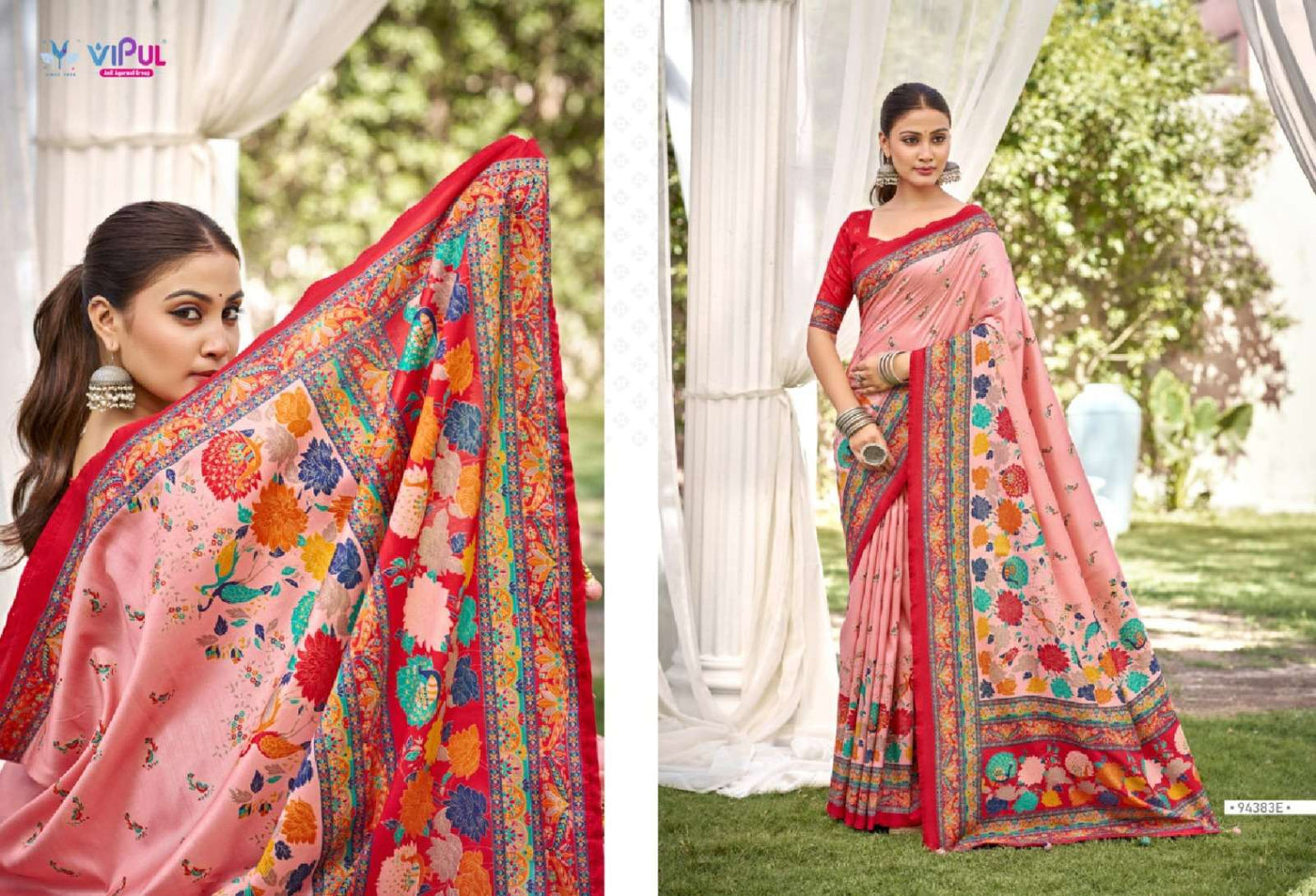 Vipul Fashion Ivory Silk Vol 21 Soft Silk Saree - Amrah Wholesale