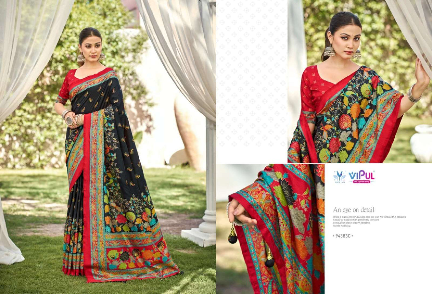 Vipul Fashion Ivory Silk Vol 21 Soft Silk Saree - Amrah Wholesale