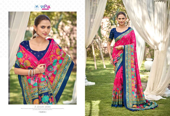 Vipul Fashion Ivory Silk Vol 21 Soft Silk Saree - Amrah Wholesale