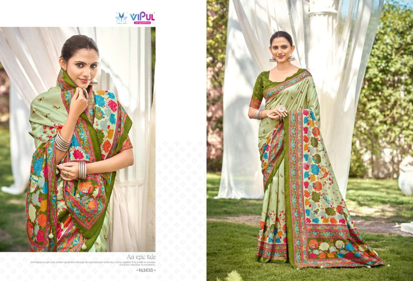Vipul Fashion Ivory Silk Vol 21 Soft Silk Saree - Amrah Wholesale