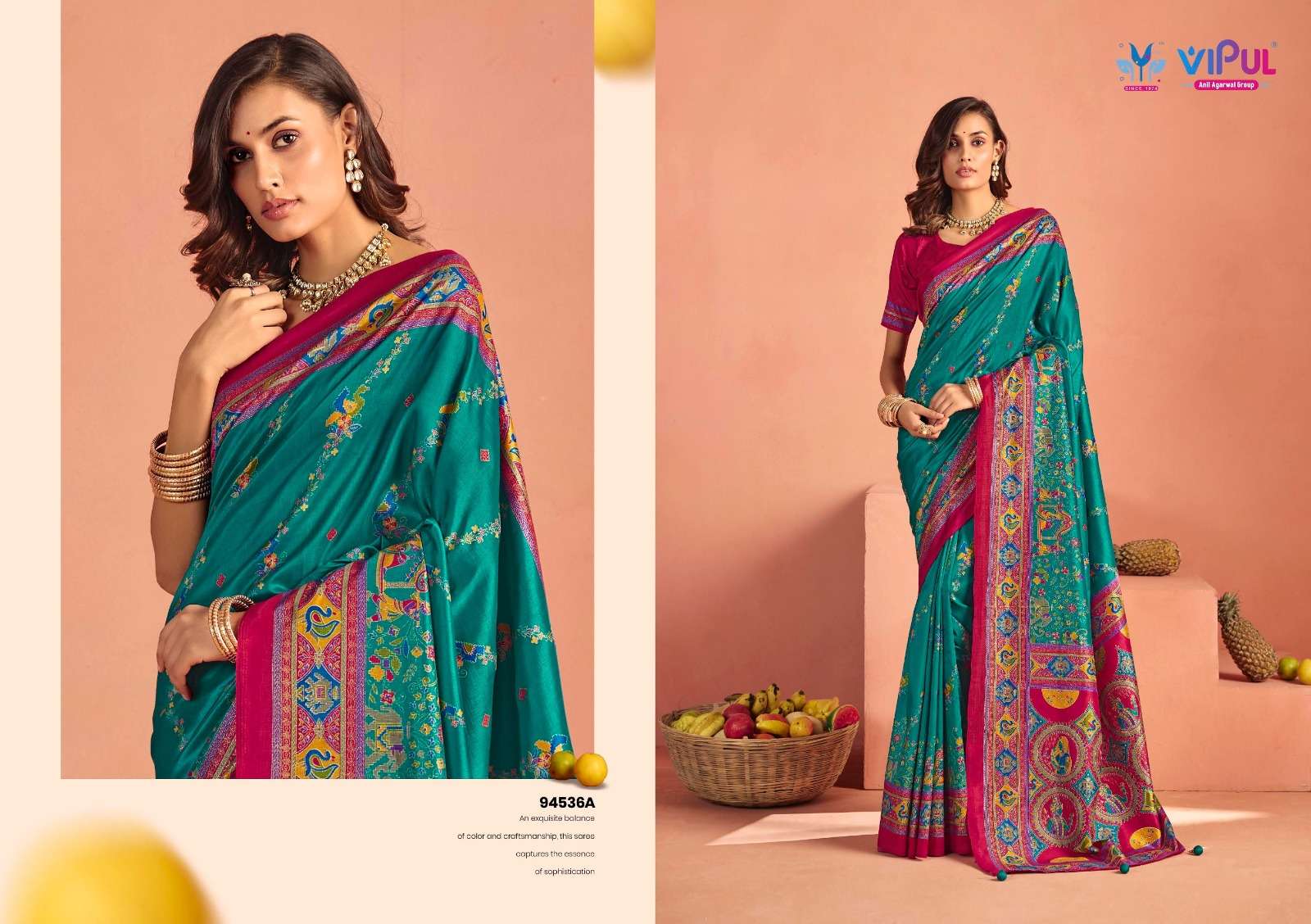 Vipul Fashion Ivory Silk Vol 22 Soft Silk Saree - Amrah Wholesale