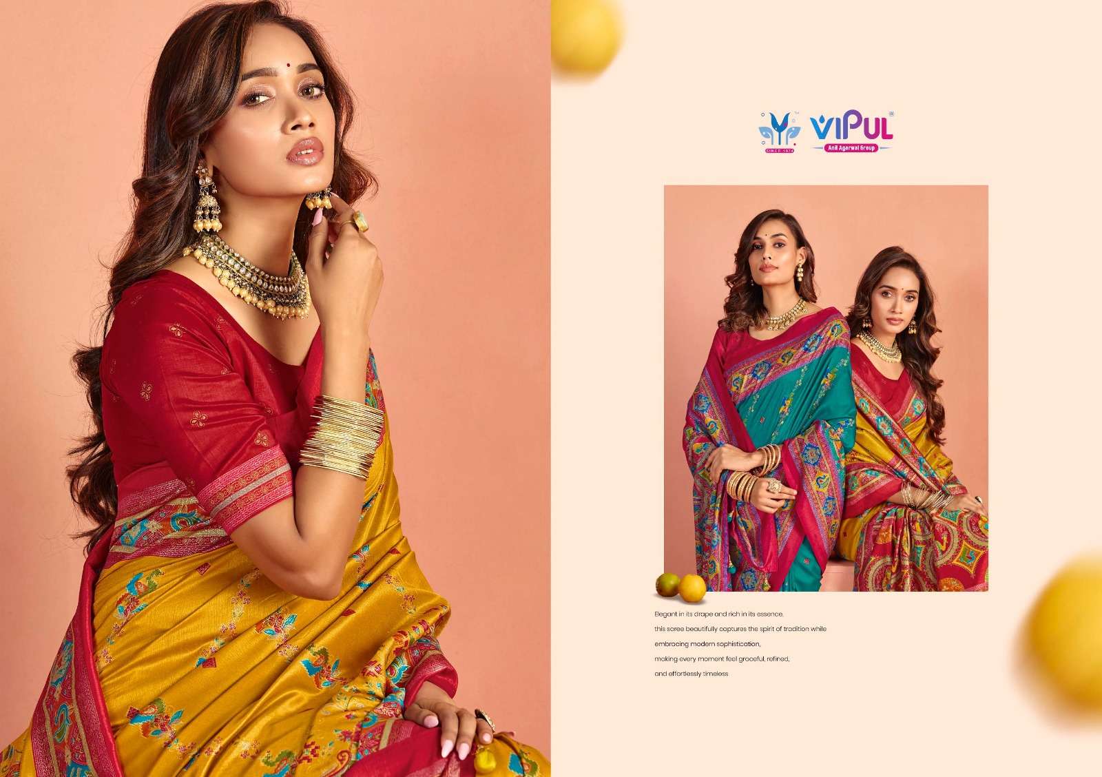Vipul Fashion Ivory Silk Vol 22 Soft Silk Saree - Amrah Wholesale