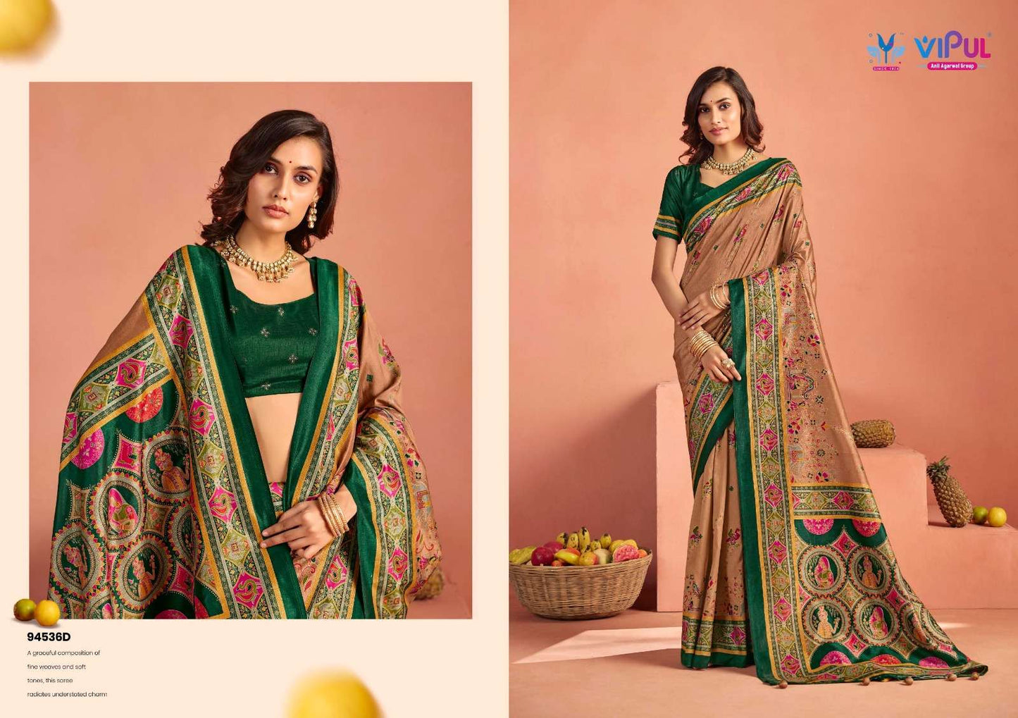Vipul Fashion Ivory Silk Vol 22 Soft Silk Saree - Amrah Wholesale