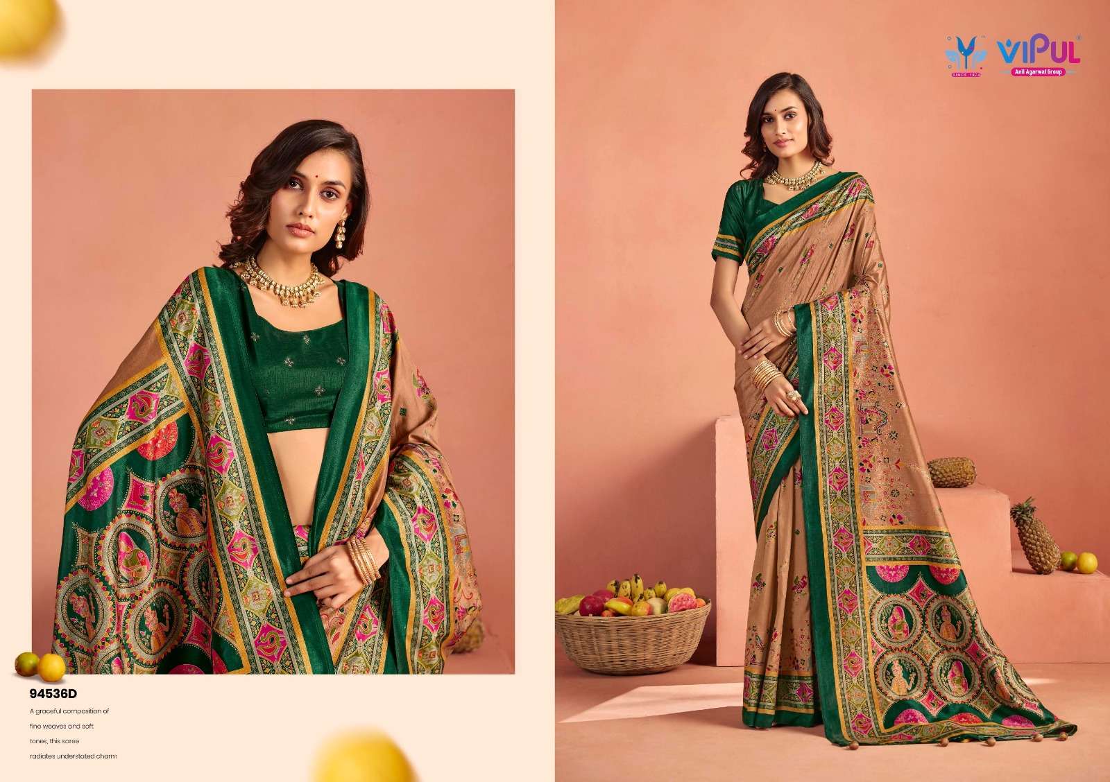 Vipul Fashion Ivory Silk Vol 22 Soft Silk Saree - Amrah Wholesale