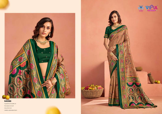 Vipul Fashion Ivory Silk Vol 22 Soft Silk Saree - Amrah Wholesale
