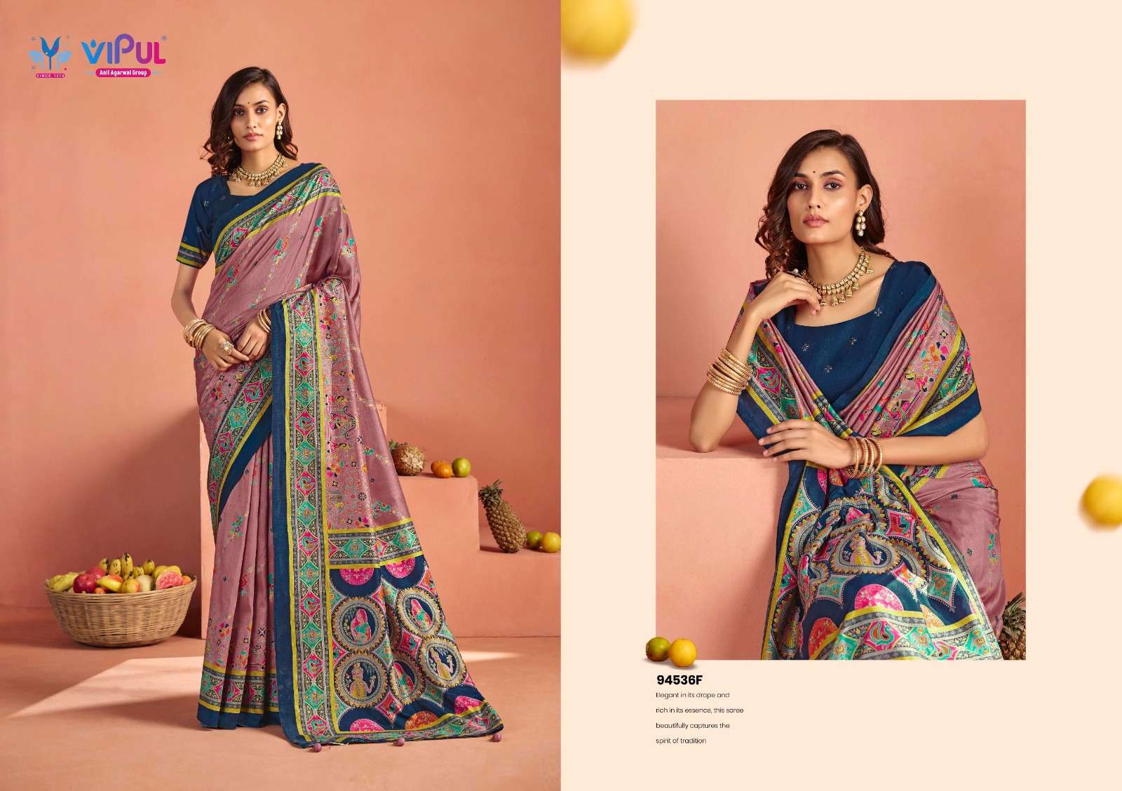 Vipul Fashion Ivory Silk Vol 22 Soft Silk Saree - Amrah Wholesale