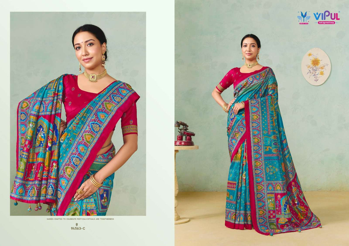 Vipul Fashion Ivory Silk Vol 23 Soft Silk Saree - Amrah Wholesale