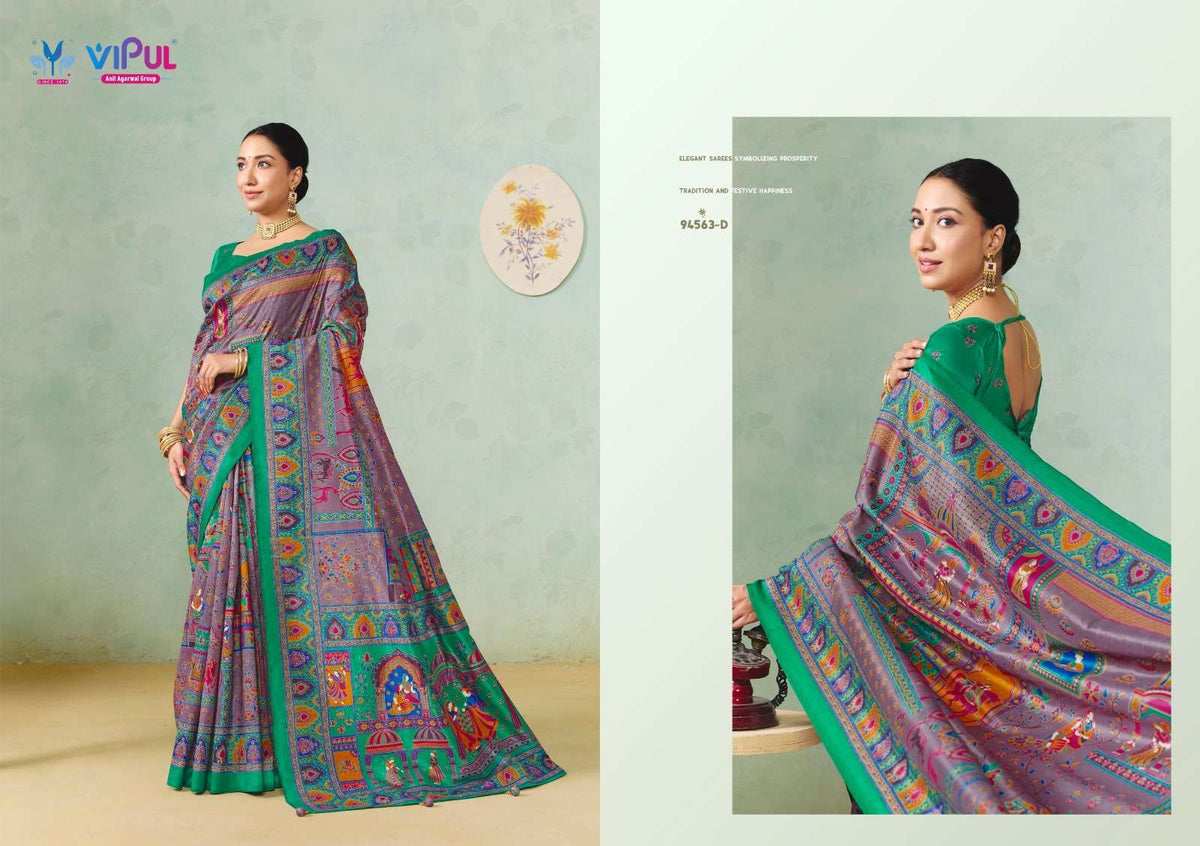 Vipul Fashion Ivory Silk Vol 23 Soft Silk Saree - Amrah Wholesale