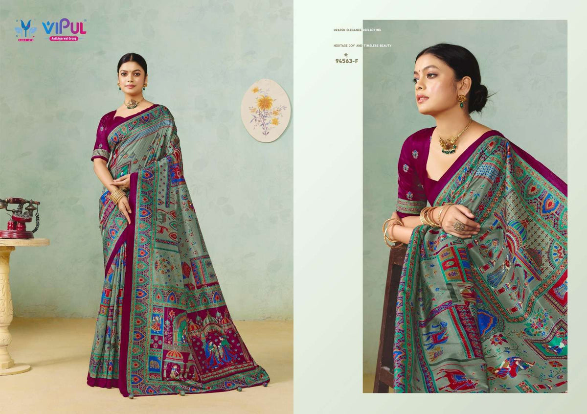 Vipul Fashion Ivory Silk Vol 23 Soft Silk Saree - Amrah Wholesale