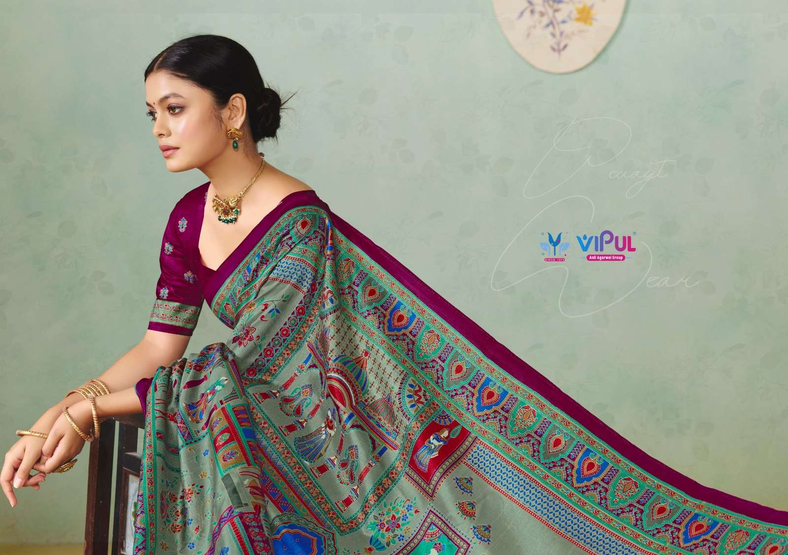 Vipul Fashion Ivory Silk Vol 23 Soft Silk Saree