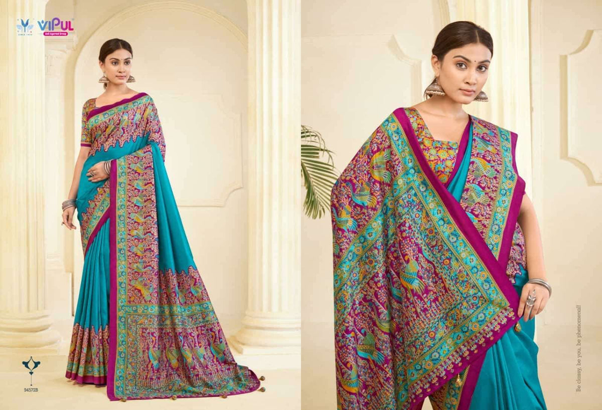 Vipul Fashion Ivory Silk Vol 24 Soft Silk Saree - Amrah Wholesale