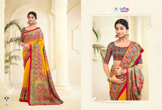 Vipul Fashion Ivory Silk Vol 24 Soft Silk Saree - Amrah Wholesale