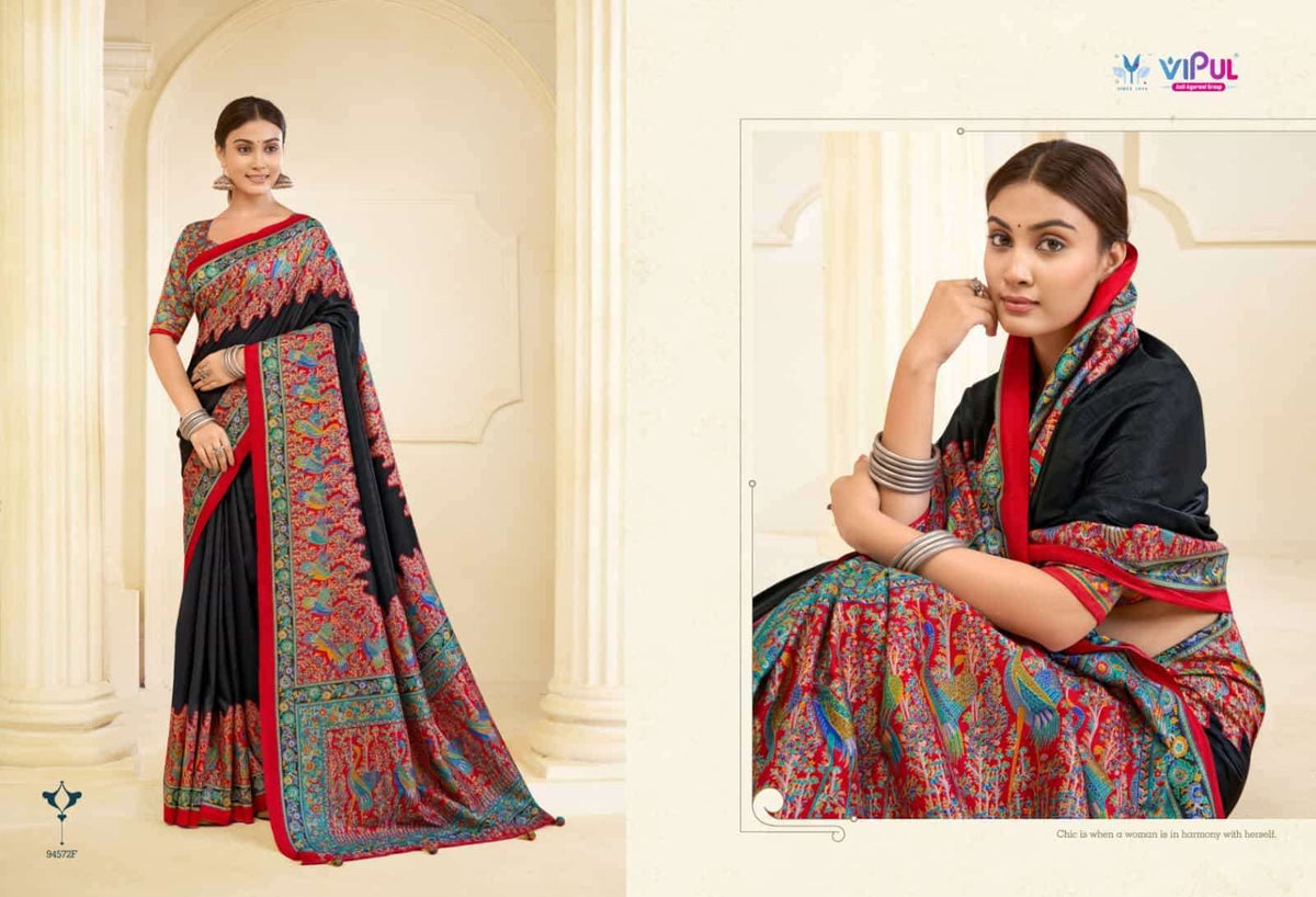 Vipul Fashion Ivory Silk Vol 24 Soft Silk Saree - Amrah Wholesale