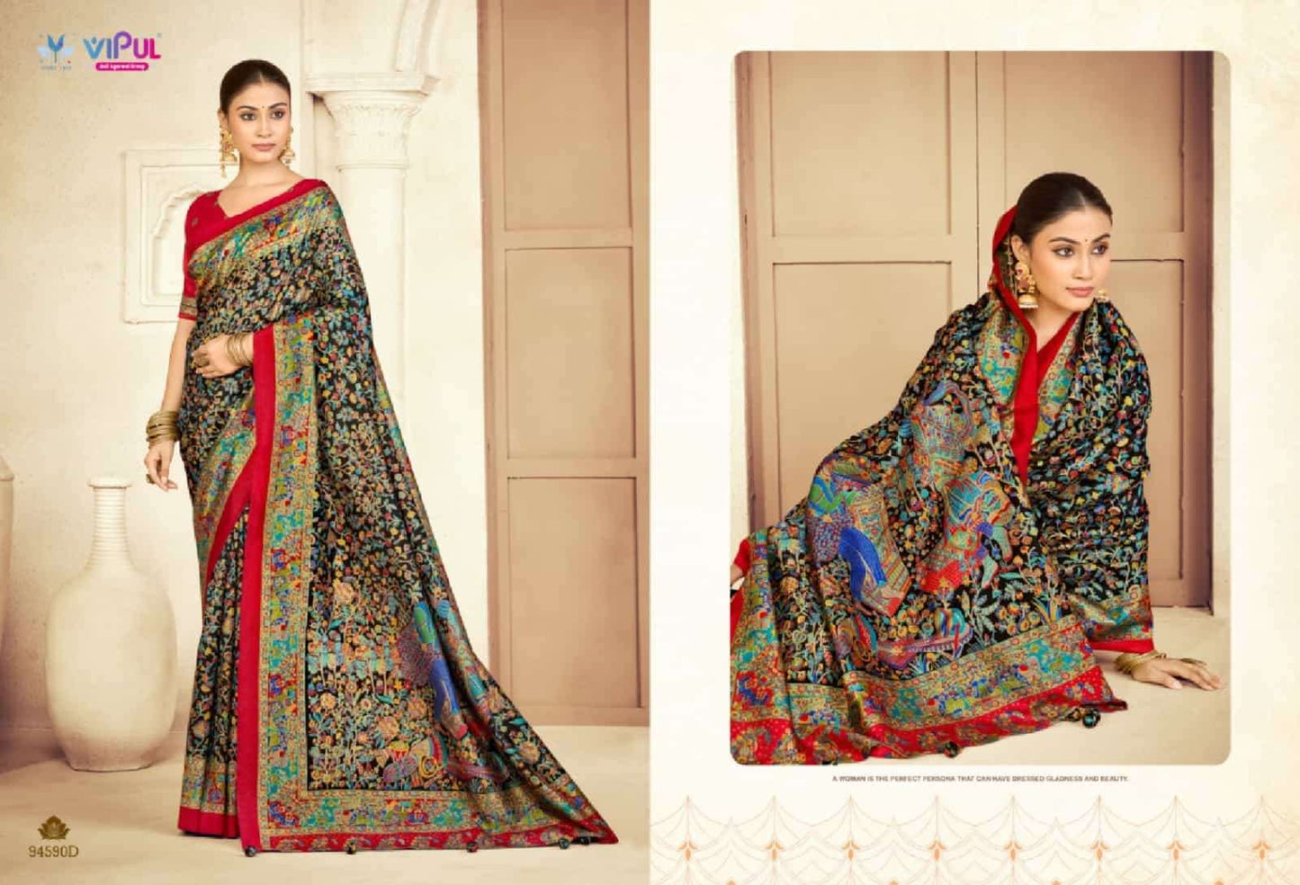 Vipul Fashion Ivory Silk Vol 25 Soft Silk Saree - Amrah Wholesale