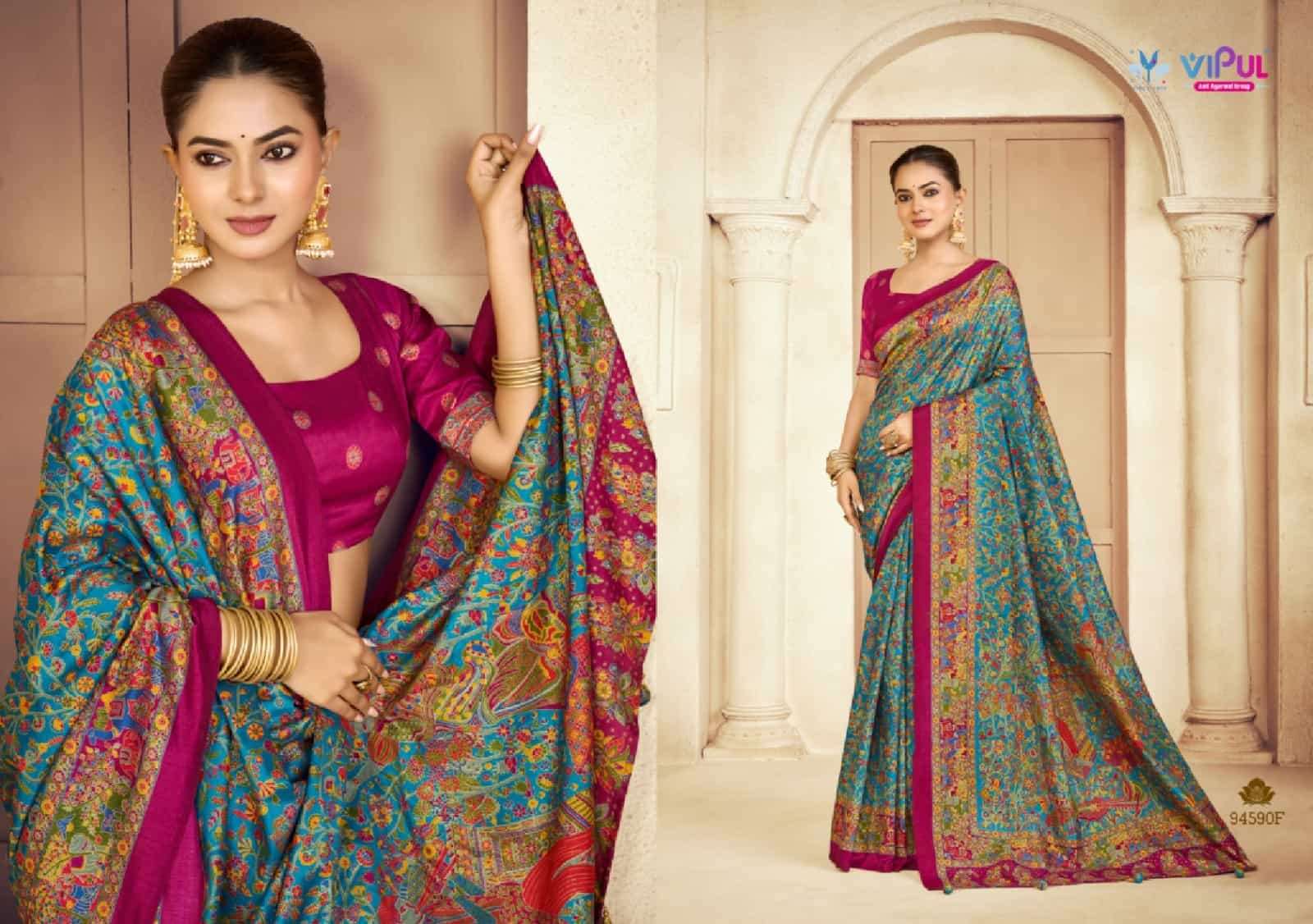 Vipul Fashion Ivory Silk Vol 25 Soft Silk Saree - Amrah Wholesale