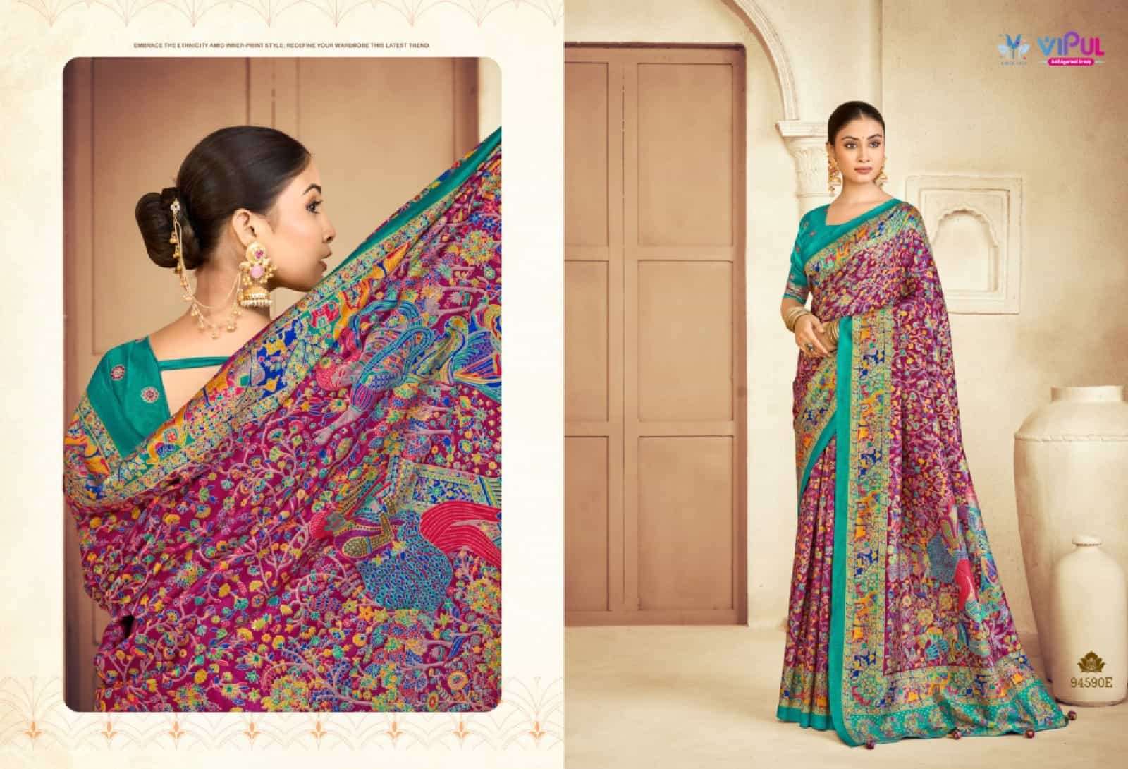 Vipul Fashion Ivory Silk Vol 25 Soft Silk Saree - Amrah Wholesale