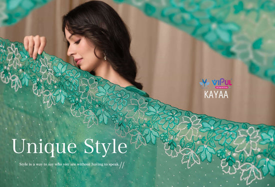 Vipul Fashion Kayaa Burberry Gold Designer Unstitched Dress Material
