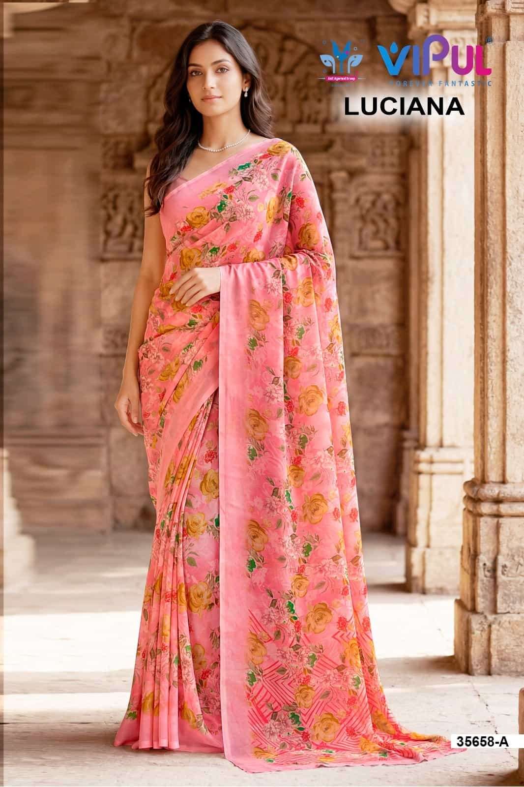 Vipul Fashion Luciana 35658 Colors Weightless Saree Wholesale