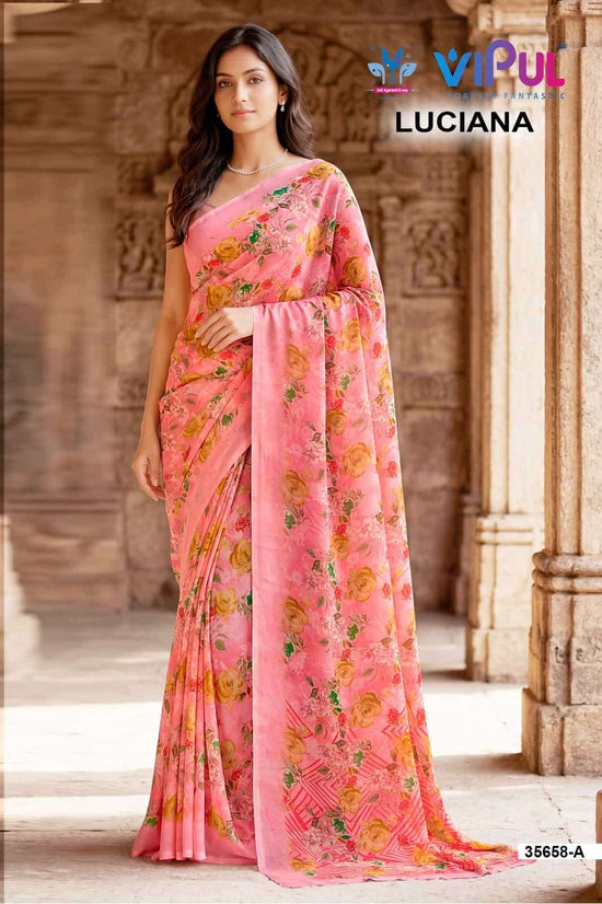 Vipul Fashion Luciana 35658 Colors Weightless Saree Wholesale