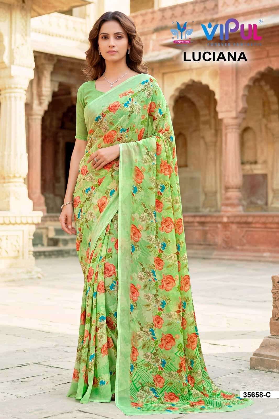 Vipul Fashion Luciana 35658 Colors Weightless Saree Wholesale