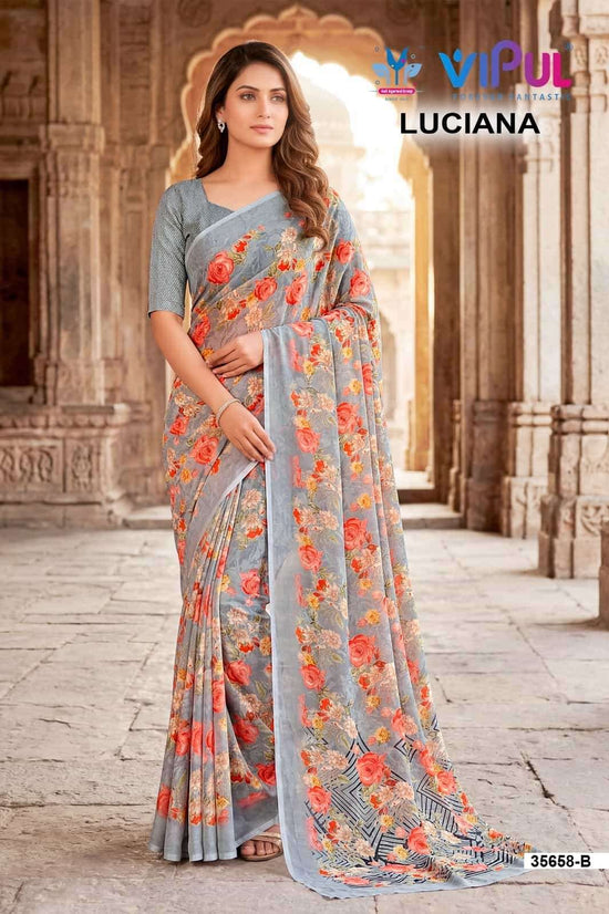 Vipul Fashion Luciana 35658 Colors Weightless Saree Wholesale