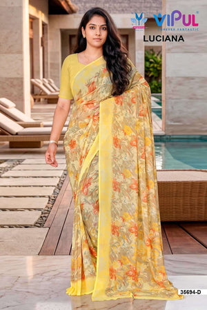 Vipul Fashion Luciana 35694 Colors Weightless Saree Wholesale