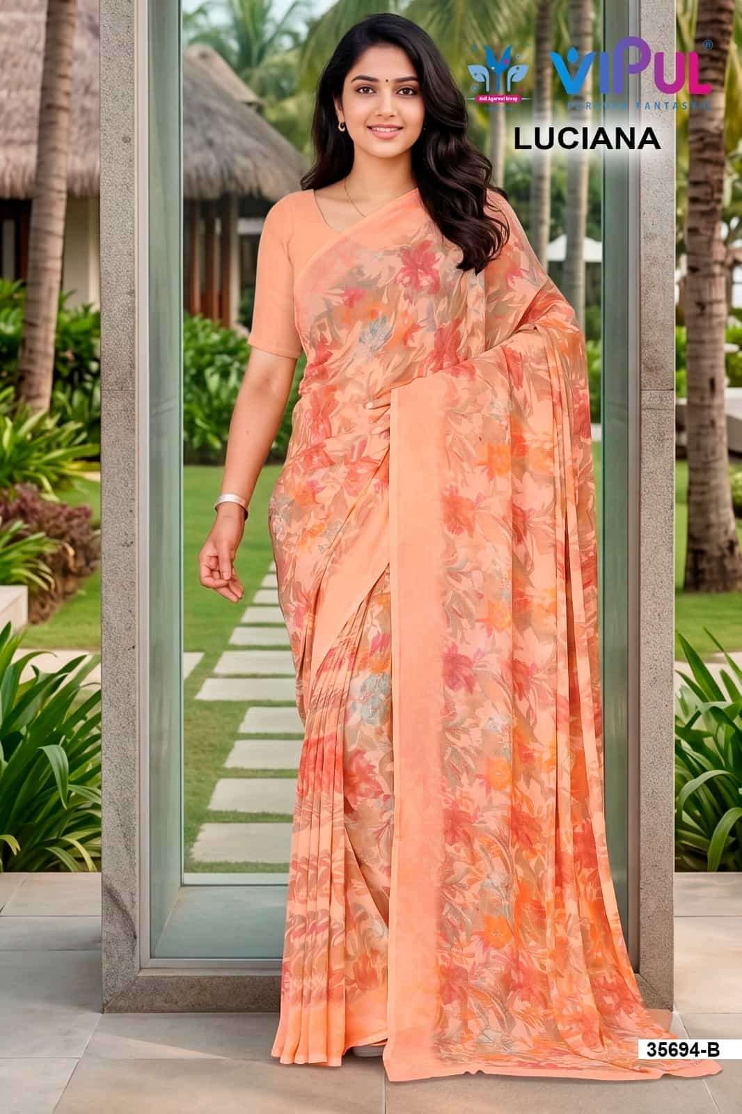 Vipul Fashion Luciana 35694 Colors Weightless Saree Wholesale