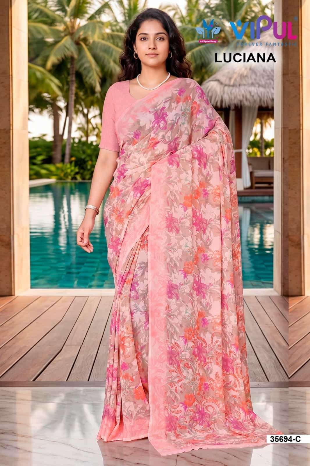 Vipul Fashion Luciana 35694 Colors Weightless Saree Wholesale