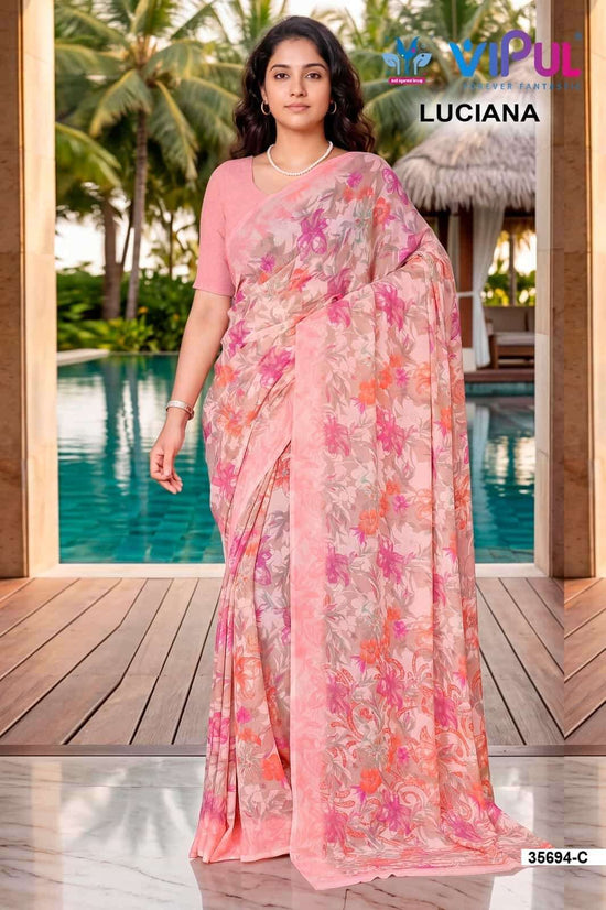 Vipul Fashion Luciana 35694 Colors Weightless Saree Wholesale