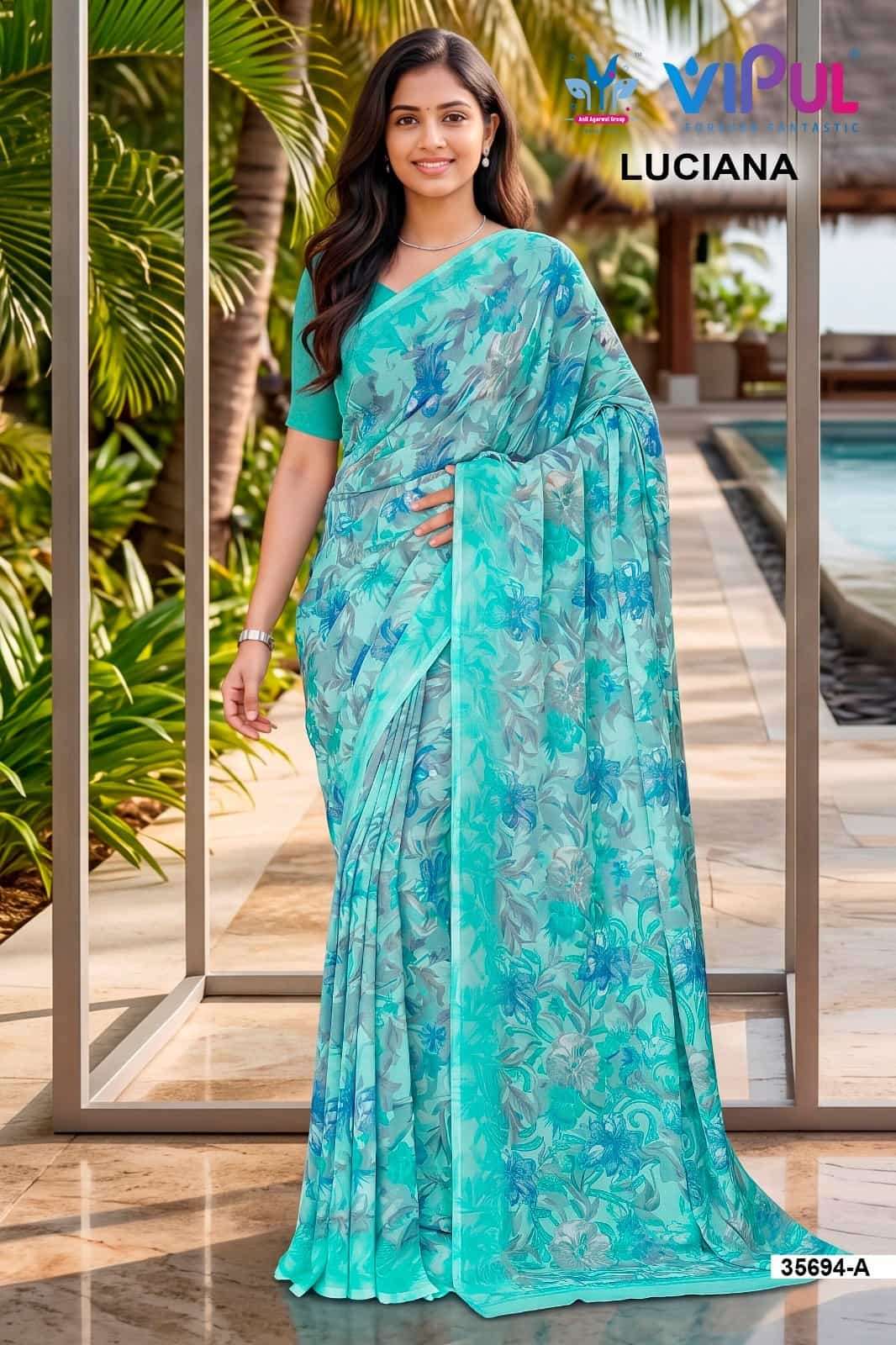 Vipul Fashion Luciana 35694 Colors Weightless Saree Wholesale