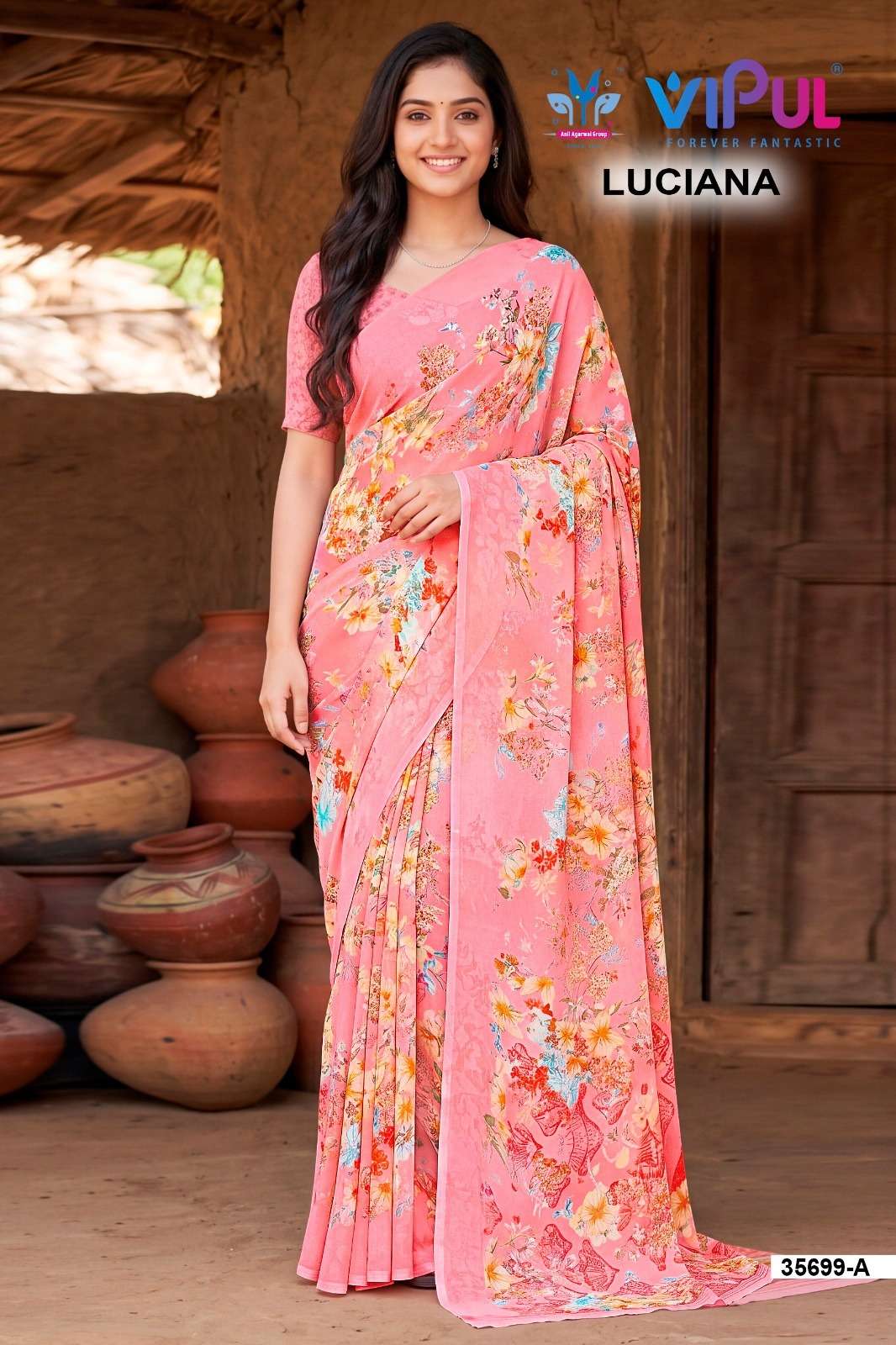 Vipul Fashion Luciana 35699 Colors Weightless Saree Wholesale