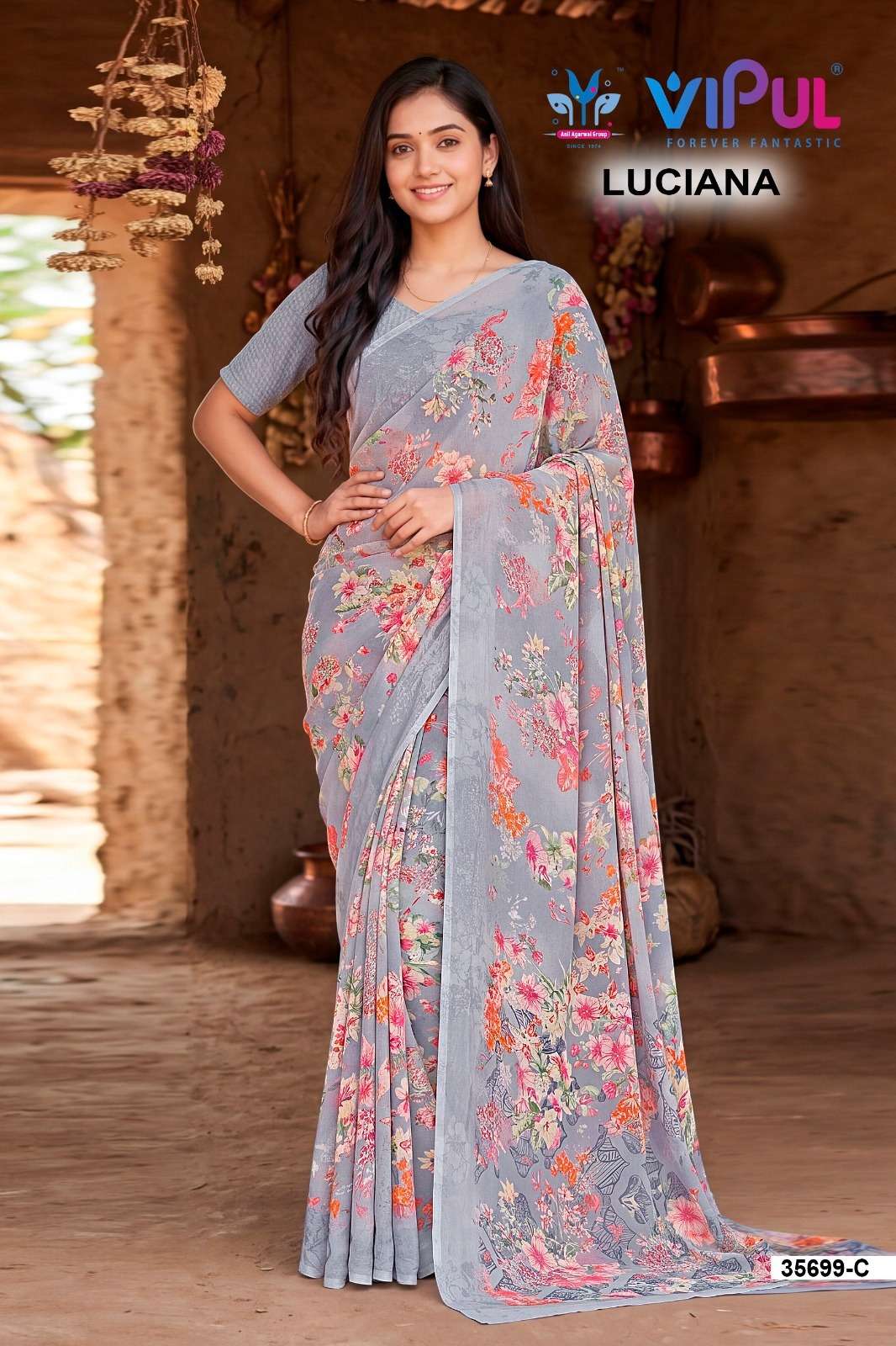 Vipul Fashion Luciana 35699 Colors Weightless Saree Wholesale