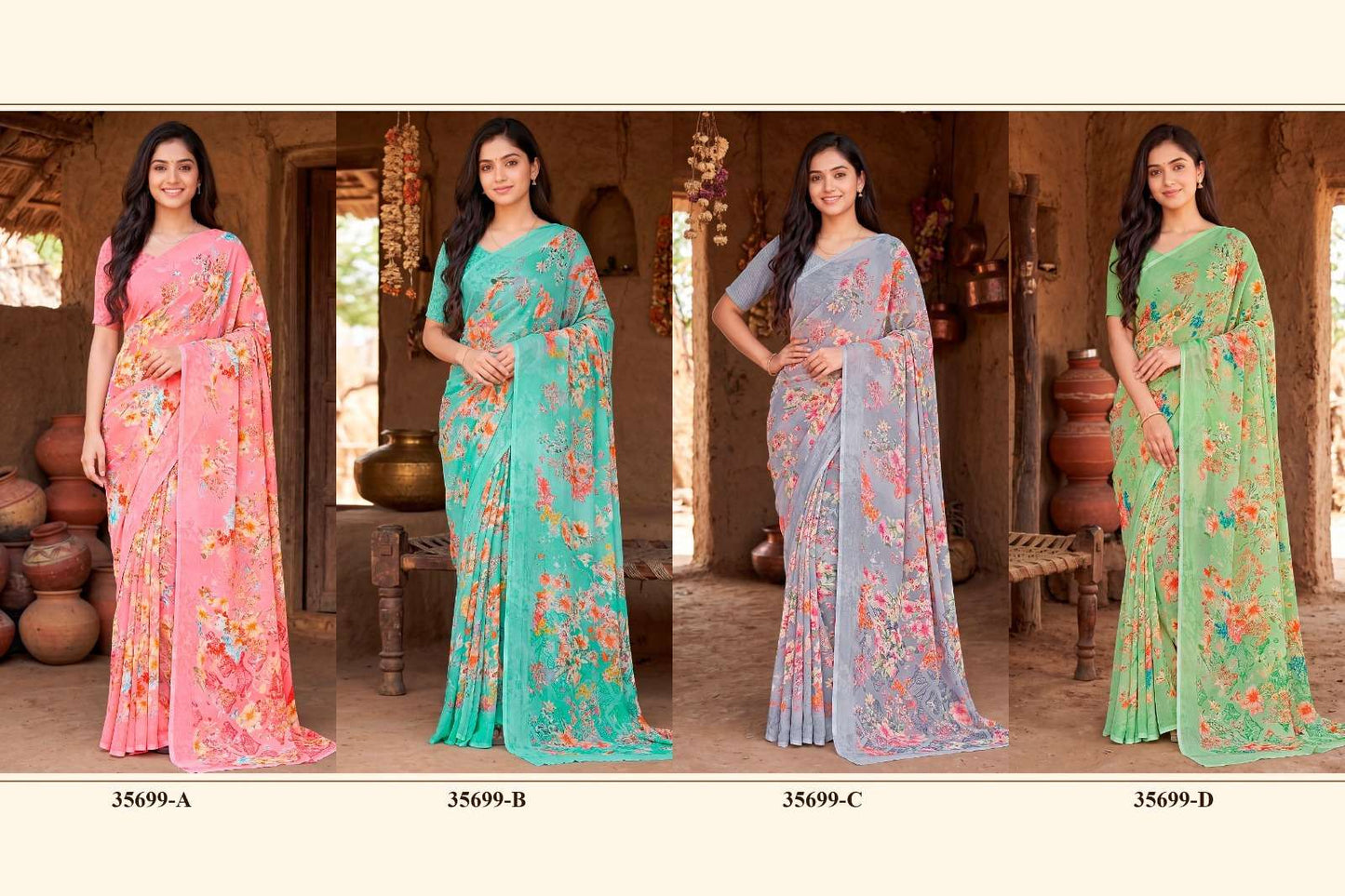 Vipul Fashion Luciana 35699 Colors Weightless Saree Wholesale