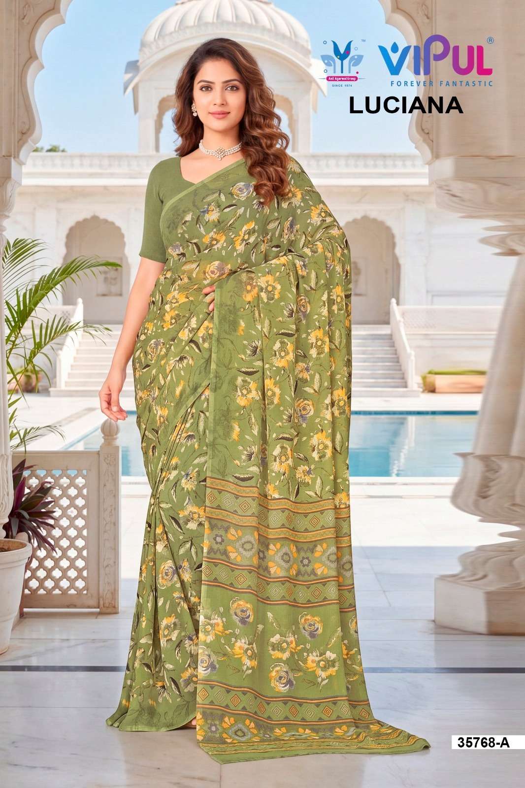Vipul Fashion Luciana 35768 Colors Weightless Saree Wholesale