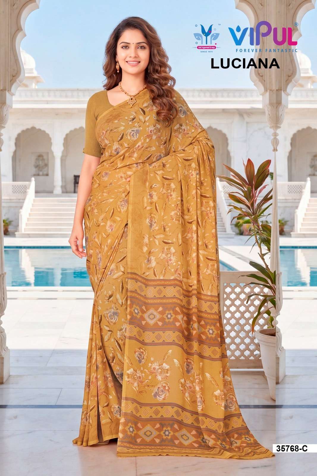 Vipul Fashion Luciana 35768 Colors Weightless Saree Wholesale