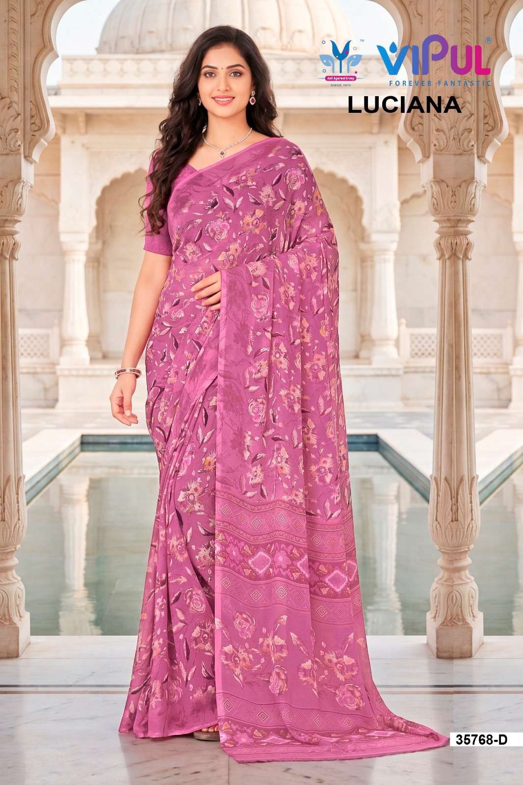 Vipul Fashion Luciana 35768 Colors Weightless Saree Wholesale