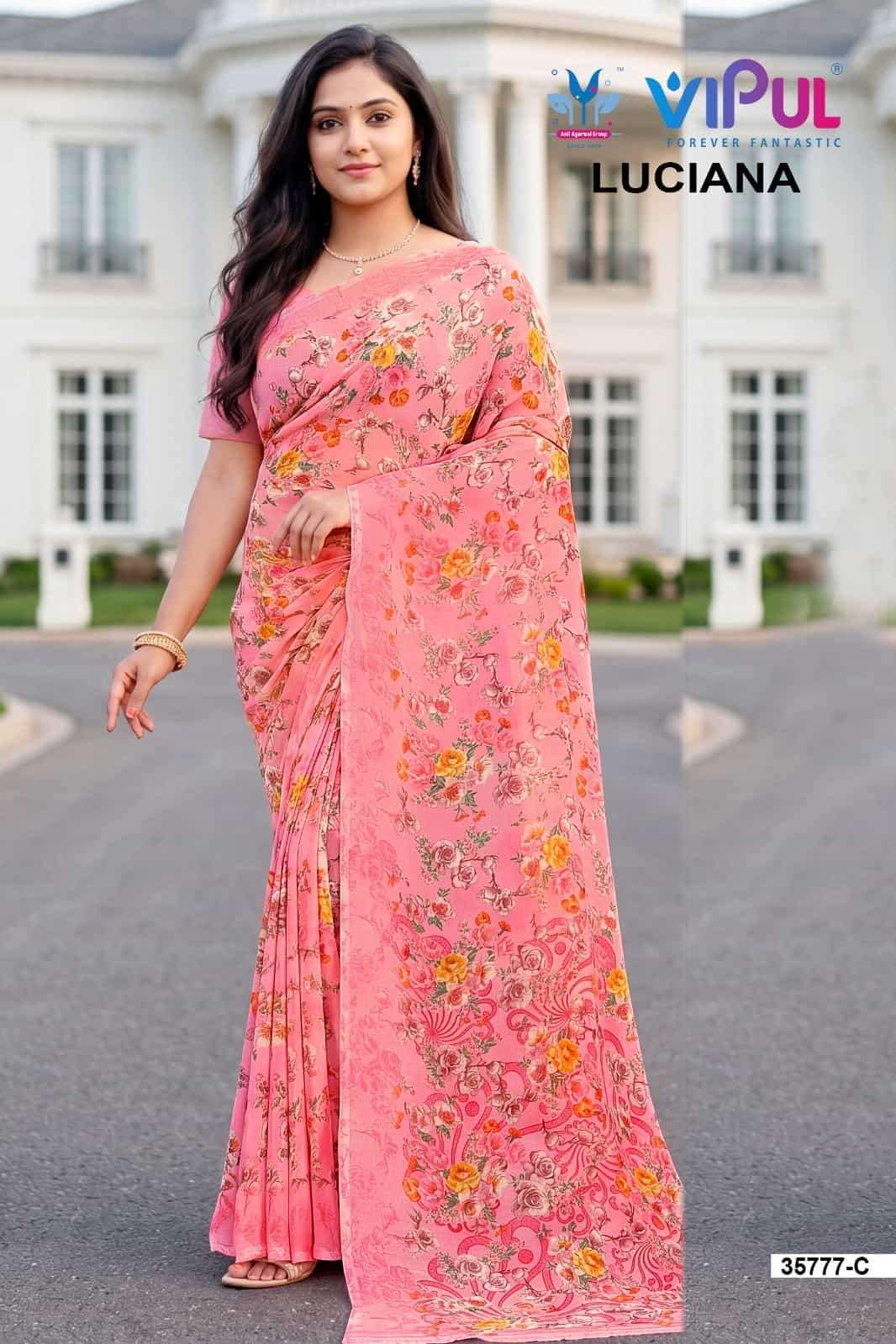 Vipul Fashion Luciana 35777 Colors Weightless Saree Wholesale