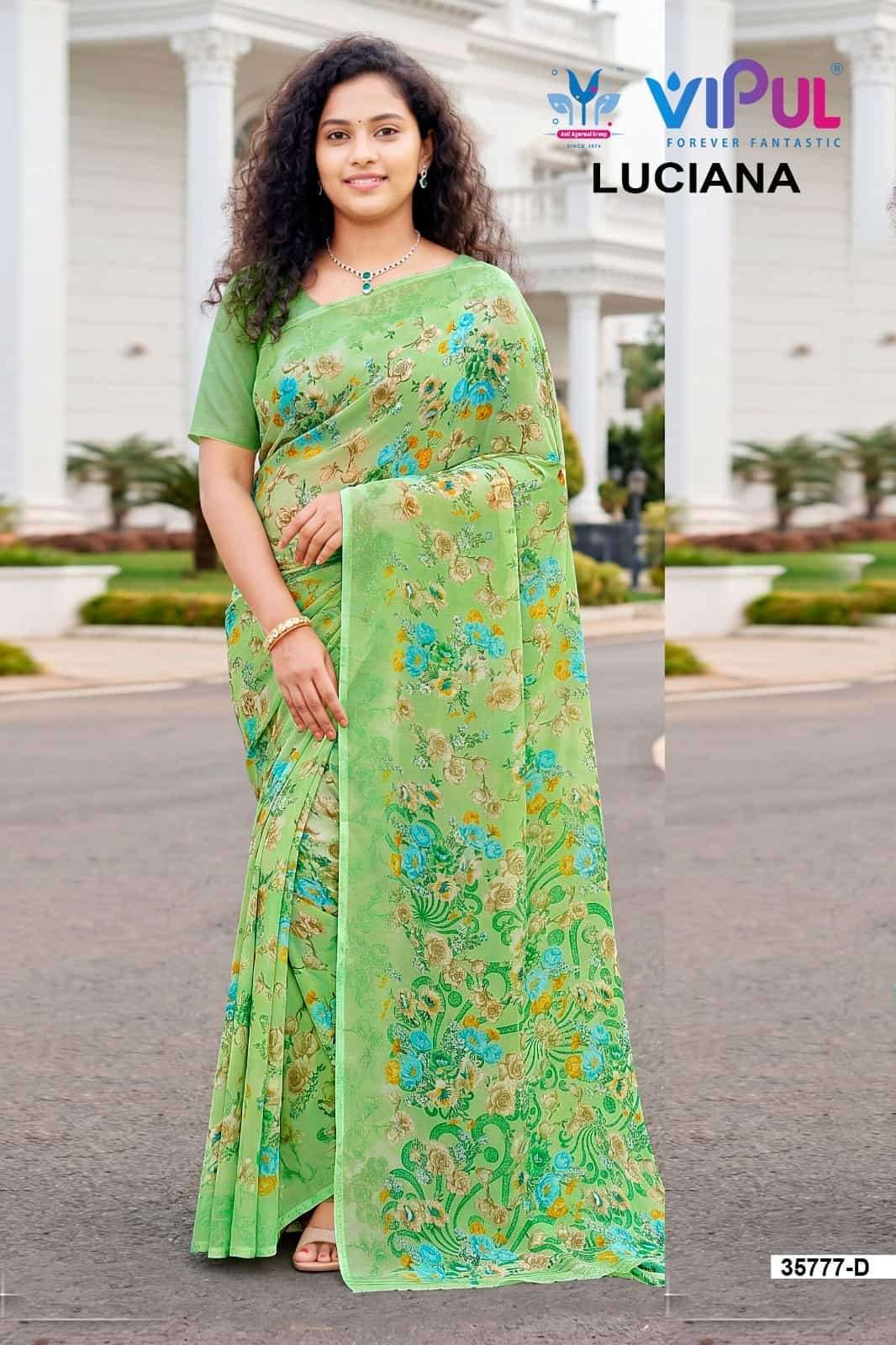 Vipul Fashion Luciana 35777 Colors Weightless Saree Wholesale