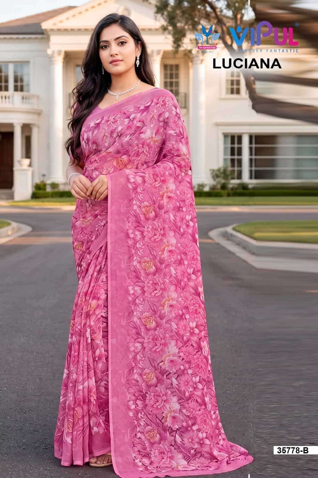 Vipul Fashion Luciana 35778 Colors Weightless Saree Wholesale