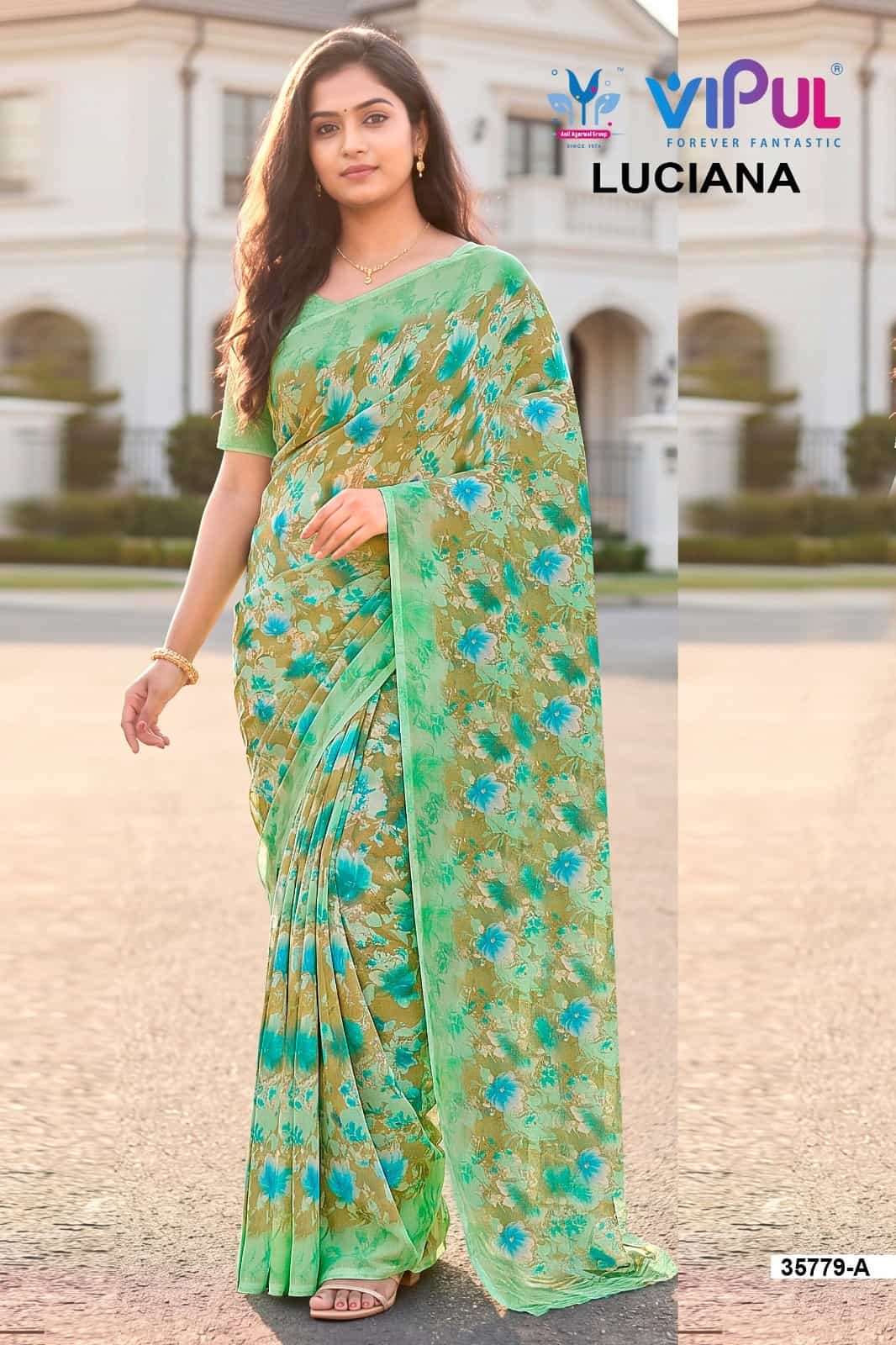 Vipul Fashion Luciana 35779 Colors Weightless Saree Wholesale
