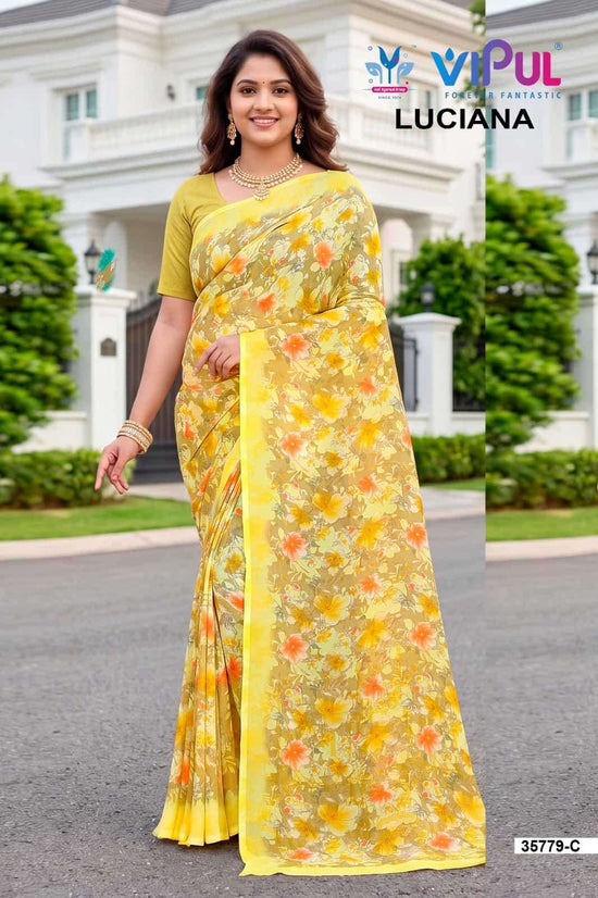 Vipul Fashion Luciana 35779 Colors Weightless Saree Wholesale