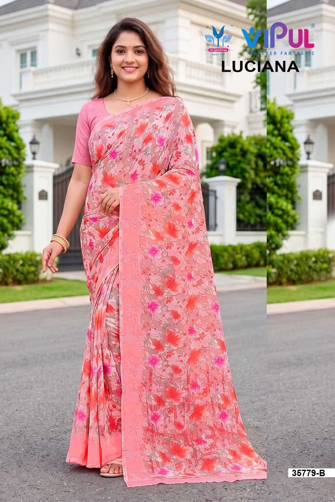 Vipul Fashion Luciana 35779 Colors Weightless Saree Wholesale