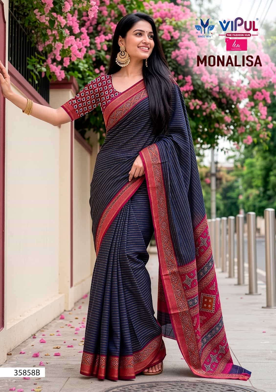 Vipul Fashion Monalisa 35858 Colors Pure Chanderi Saree