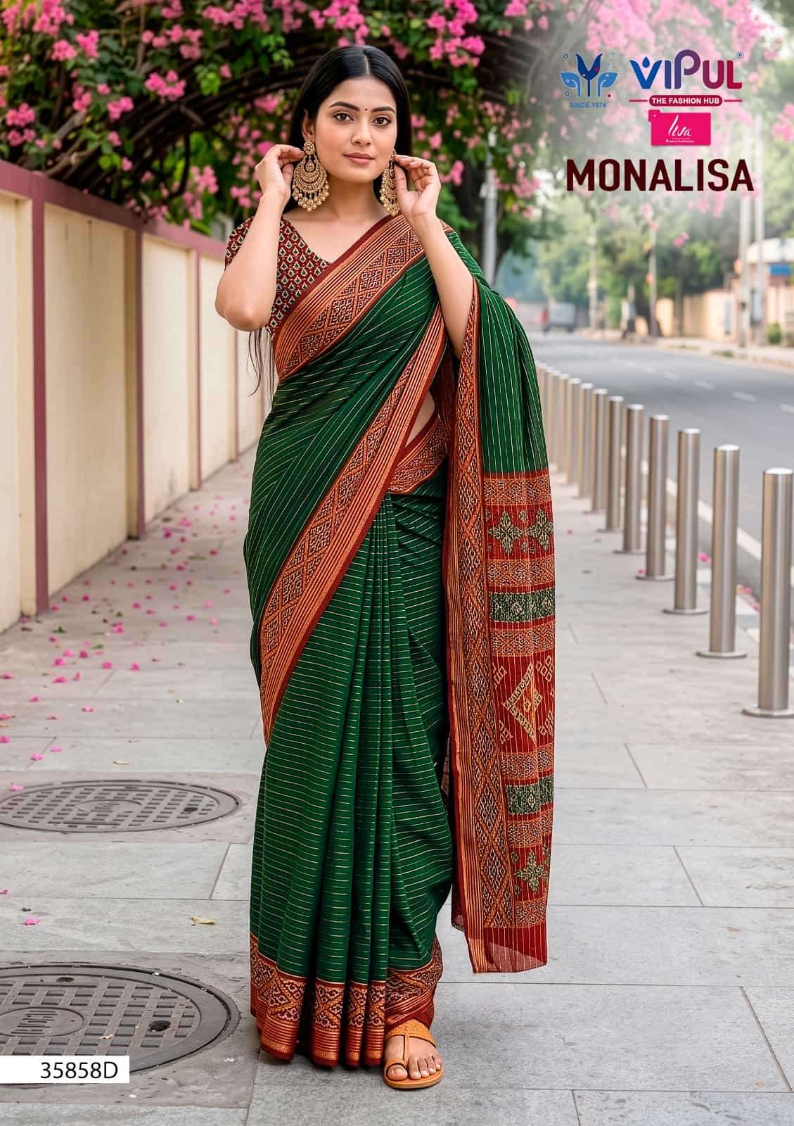 Vipul Fashion Monalisa 35858 Colors Pure Chanderi Saree