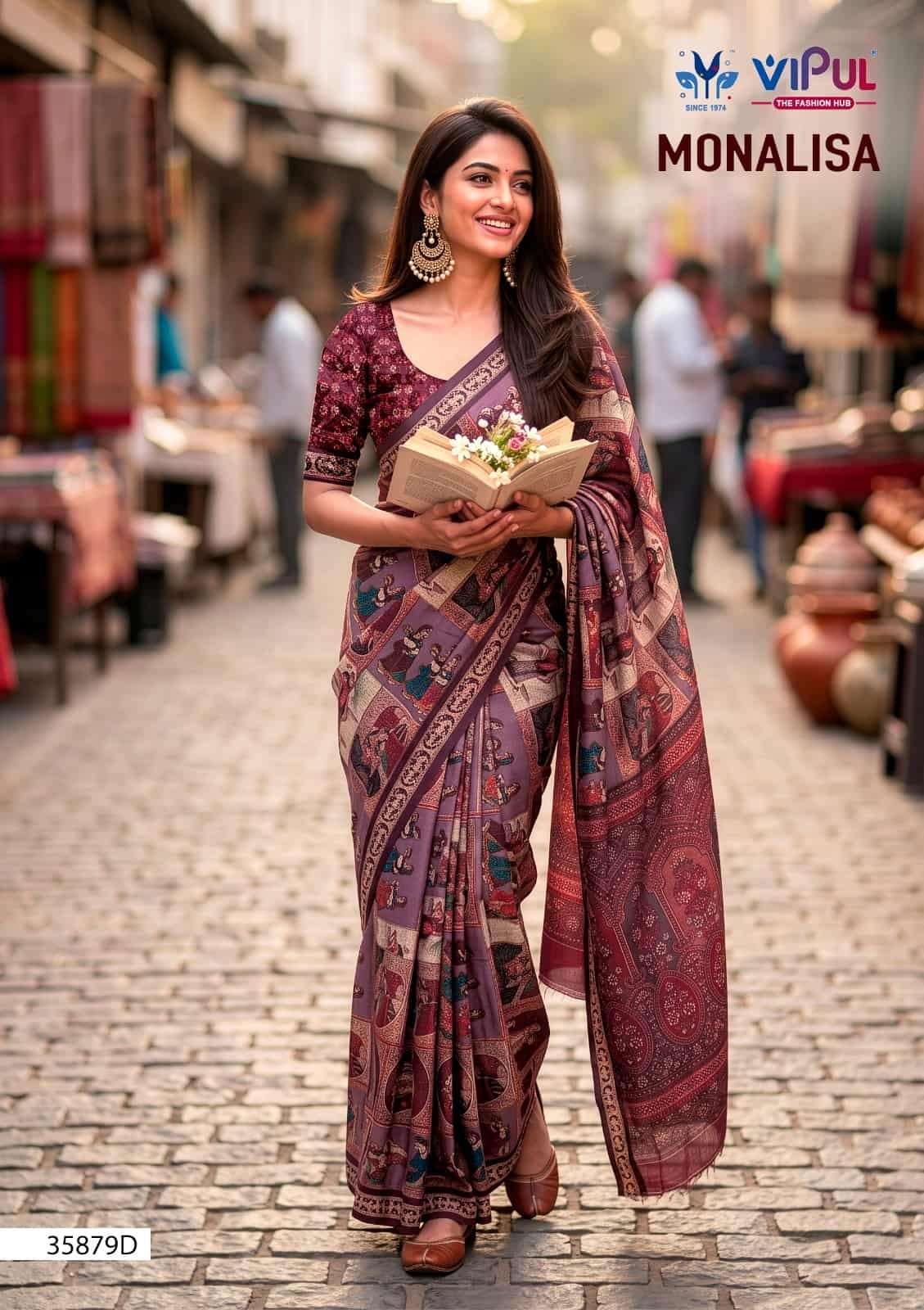 Vipul Fashion Monalisa 35879 Colors Mul Cotton Saree - Amrah Wholesale