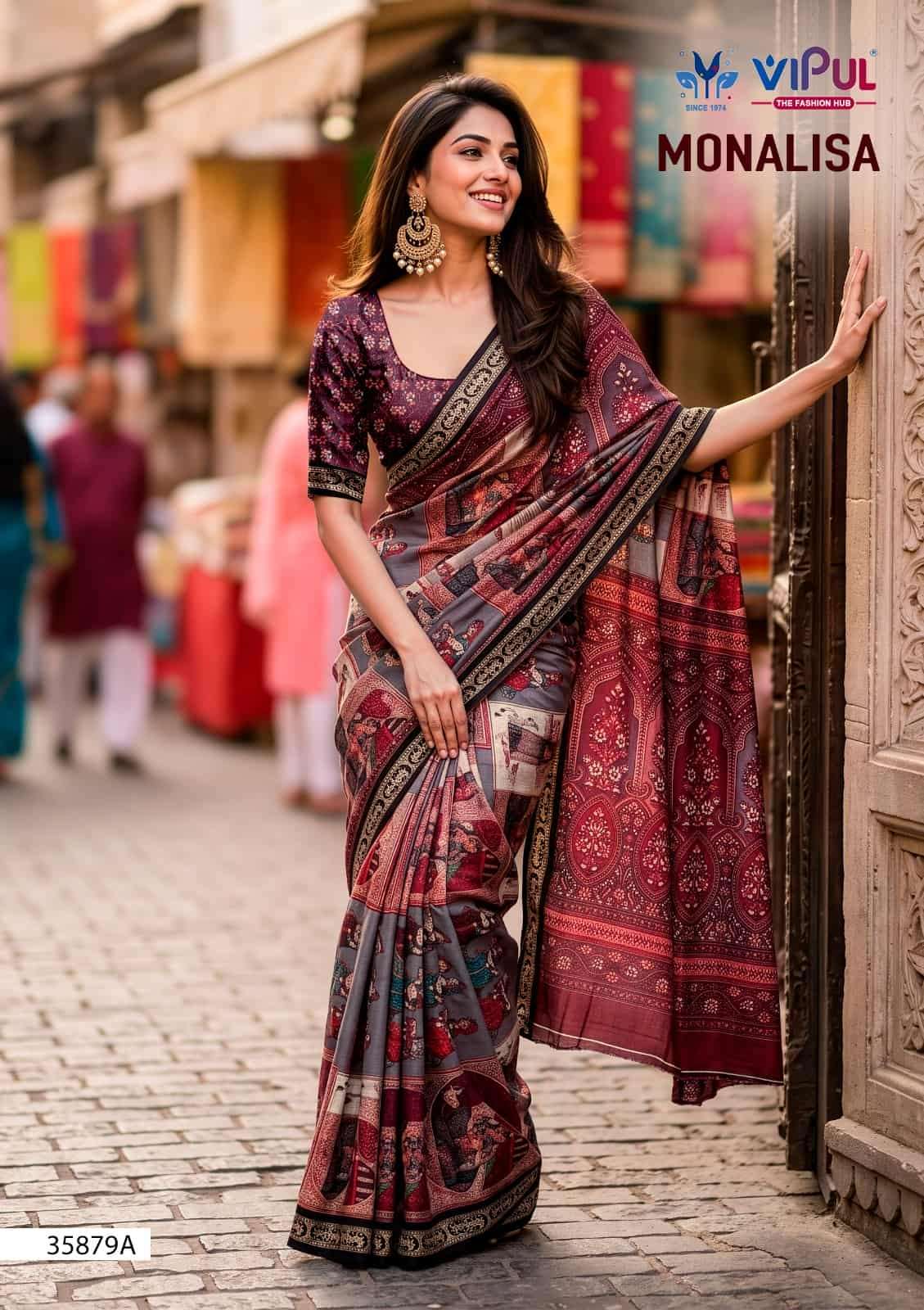 Vipul Fashion Monalisa 35879 Colors Mul Cotton Saree - Amrah Wholesale